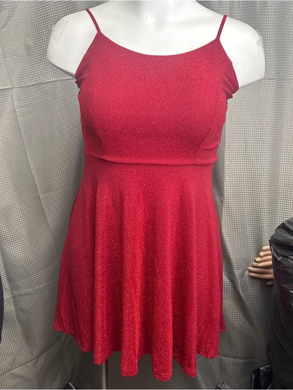 Sparkling Red High-Low Spaghetti Strap Dress